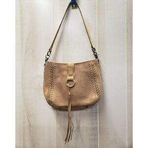 Montana West Leathergoods Purse, Brown, Zip Close, Studded, tassel